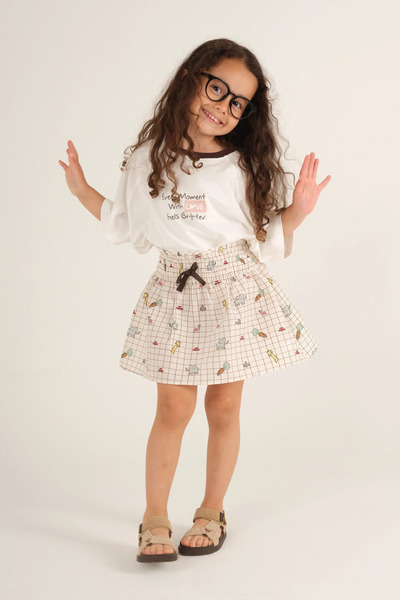 Mioma Kids تنورة مع شورت مطبوعة بألوان متعددة