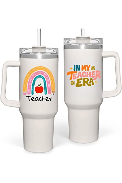 Generic 40oz Teacher Tumbler with Handle,Teachers Gifts , (TEACHER ERA)