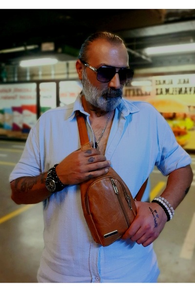 MRYart Brown Color Men's Shoulder Bag