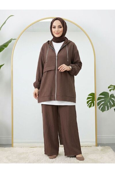 YILMAZBARMAZ Double Suit with Stone-Capped Jacket and Jacquard Trousers