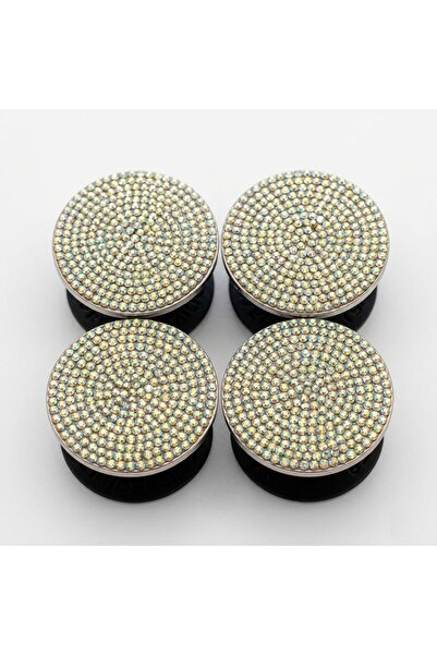 Oto Aksesuarcım Kristal Taşlı Geçme Jant Göbeği Kapağı Gökkuşağı 4'lü 55mm