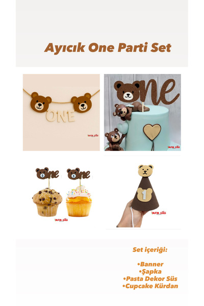 MFM O cutie cu set pentru petrecerea de aniversare cu tematică ursuleț de pluș