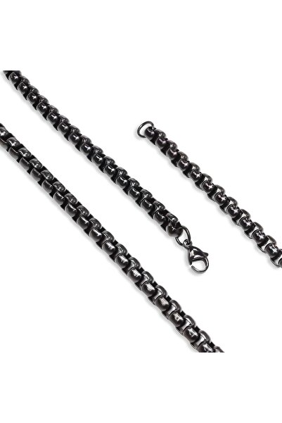 Mestore Albanian Steel Necklace 6mm - Black 3168Cek028