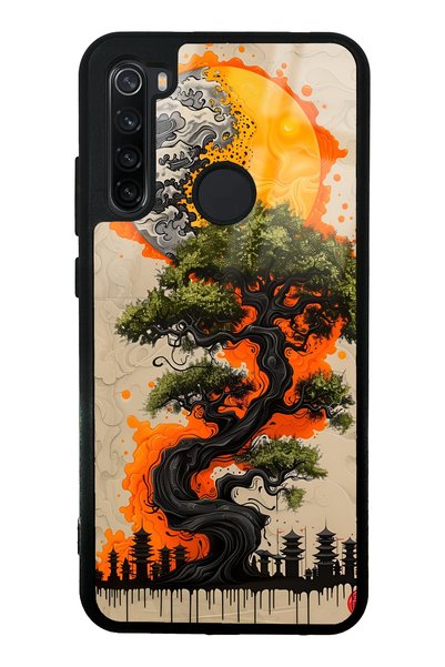 Spoyi حافظة هاتف لامعة بتصميم باغودا سيلويت لهاتف Xiaomi Redmi Note 8