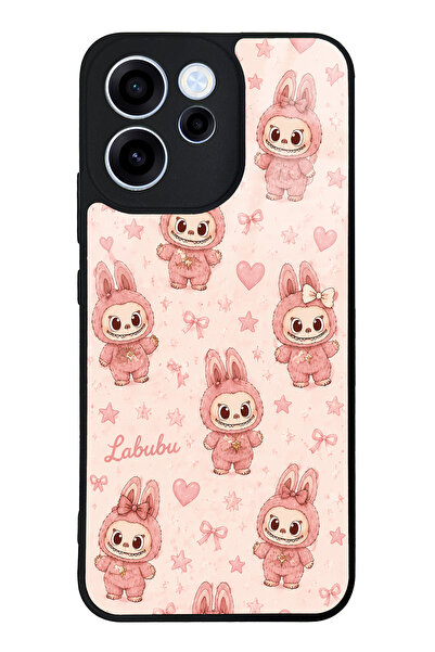 Spoyi Oppo Reno 15F Pink Bunny Labubu Tasarımlı Glossy Telefon Kılıfı
