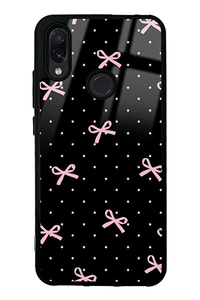 Spoyi Xiaomi Redmi Note 7 Pembe Kurdele Tasarımlı Glossy Telefon Kılıfı