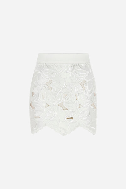ILA THE BRAND Rosa-Rose Textured Mini Skirt