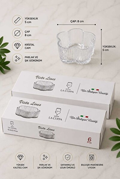 Herza House Vista Lines Kristal Cam Sunum Kasesi | 6 Adet