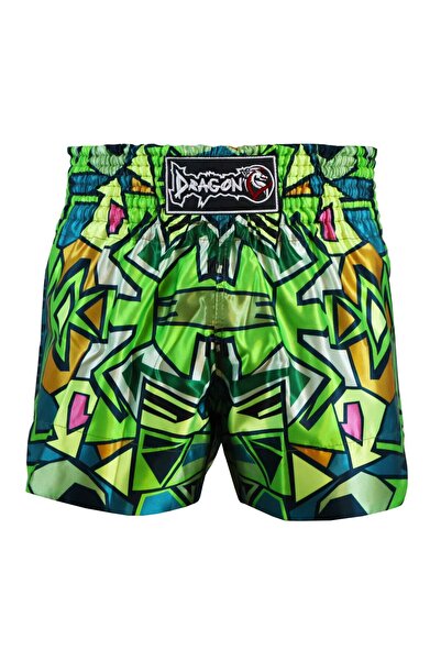Dragondo MT3043 Muay Thai - شورت كيك بوكس مطبوع رقميًا باللون الأخضر