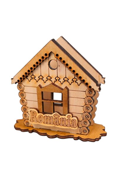 Ceramica Martinescu Suport servetele, lemn,casuta,Romania – 9.5x10 cm, design...