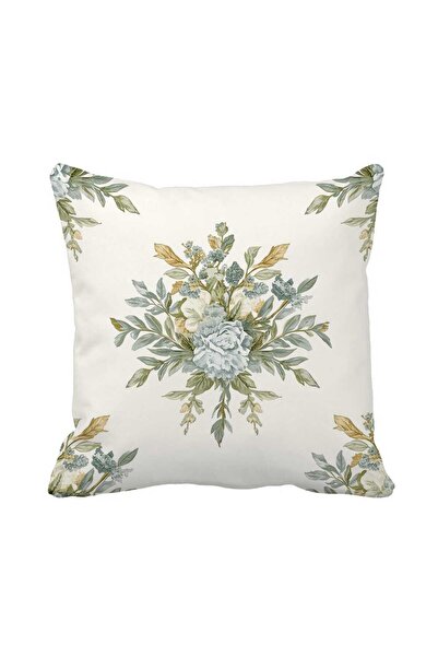 Queen Jera Husă de pernă decorativă cu model buchet de flori, 43x43 cm, impri...