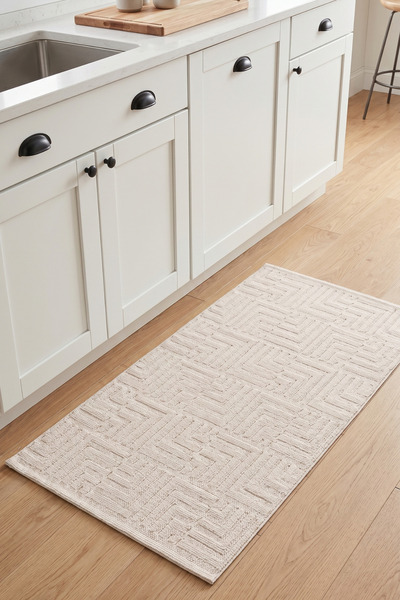 dekozer Luna Krem Yolluk 80x150 cm | %100 Pamuk, Yıkanabilir, Banyo, Mutfak v...