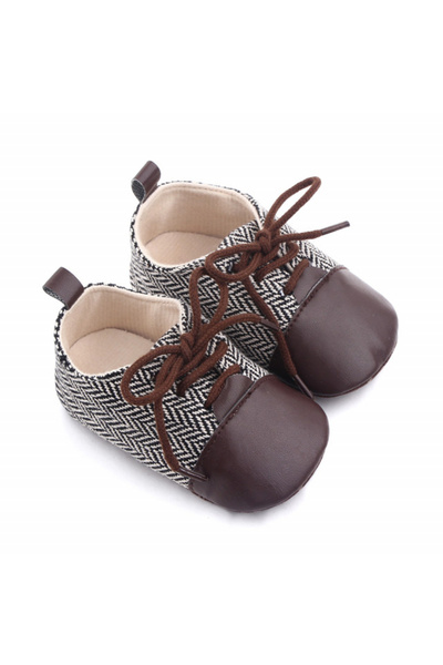 Bebelul Pantofiori eleganti MARO cu ALB in zig zag