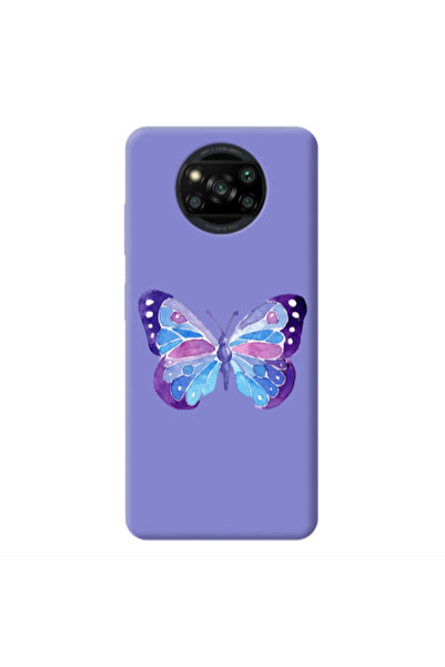Other Xiaomi Poco X3 /X3 Pro Big Butterfly Purple Colored Silicone TPU Θήκη