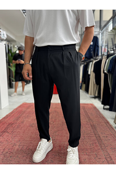 BYBASICMAN Siyah Desenli Kumaş Pantolon BY-5090