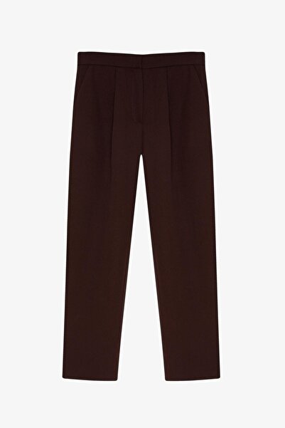 Quzu Ženske platnene pantalone 71154 TAMNO SMEĐE