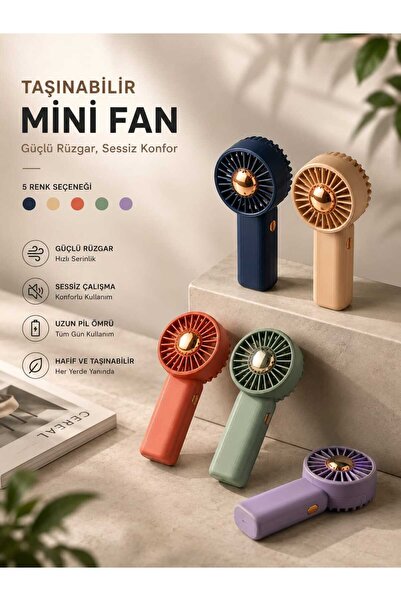 ikel elektro Taşınabilir Mini El Vantilatörü Şarjlı Sessiz Fan USB Şarjlı 5 K...