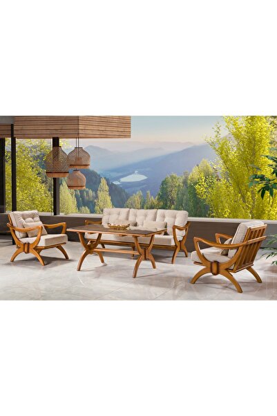 Rustic garden NİRVANA AHŞAP OTURMA GRUBU