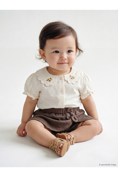 LC Waikiki Trendlucky Embroidered Baby Girl Set with Difference in Color