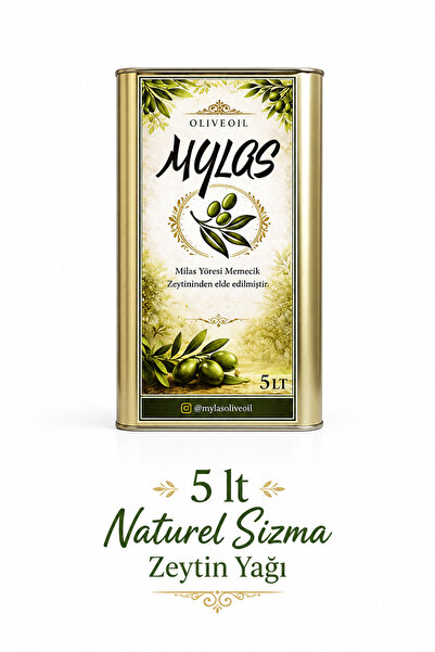 mylas olive oil Erken Hasat Naturel Sızma Zeytinyağı 5 Lt Teneke