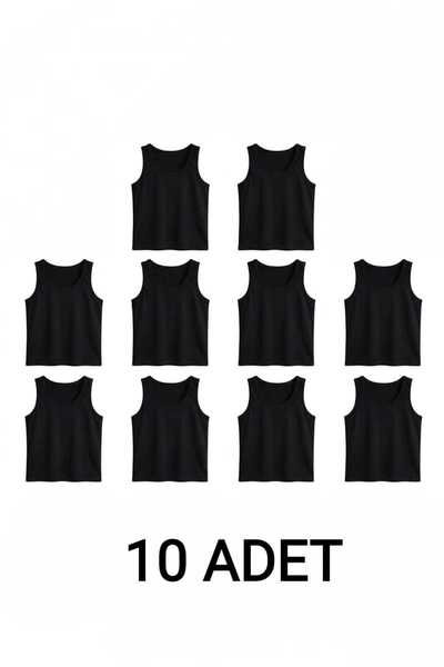 enmodaiçgiyim 10 Pieces Black 100% Cotton Combed Cotton Classic Cut Men's Und...