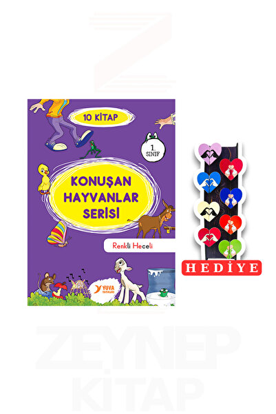 Yuva Yayınları 1.Sınıf Konuşan Hayvanlar Serisi 10 Kitap Set (8'li Kalp Ayraç...