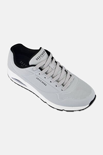 SKECHERS حذاء رياضي رجالي من Uno Stand On Air برباط، لون رمادي