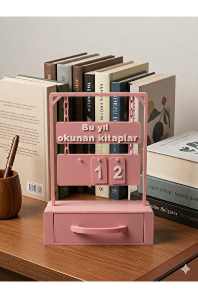 E&TDESING Dekoratif Kitap Okuma Sayacı Kitaplık Aksesuarı Hediyelik Obje