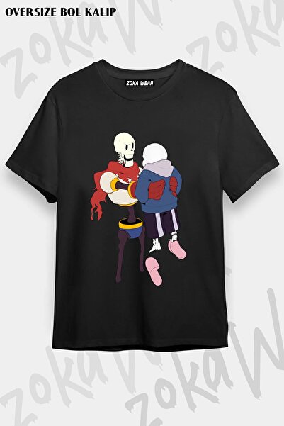 ZOKAWEAR Unisex Loose Fit Undertale Sans V34 Printed T-Shirt