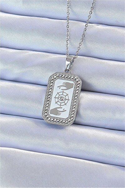 Generic Brand 316L Steel Chain Silver Color Enamel Zircon Stone Eye Figure Ta...