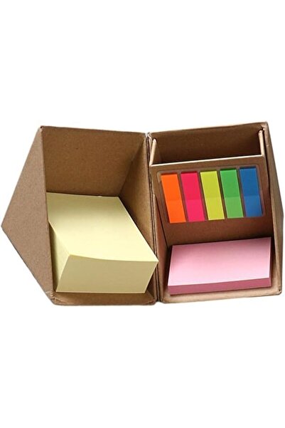 Generic Self-Stick Memo Note Storage Box, Rotatable Sticky Notes Dispenser, Folding Memo Pad Organizer with Self-Adhesive Message Notes for Office, School, Home & Desk Organization