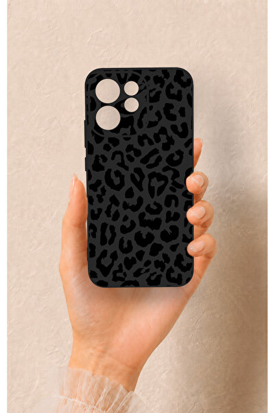 Vip Case Oppo Reno 15F Uyumlu Siyah Leopar Desenli Silikon Kılıf