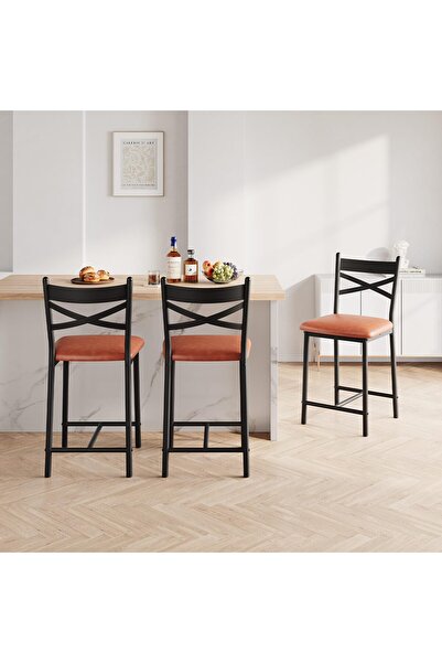Garvee 22 Inch Bar Stools, Set of 2 X-Back Bar Chairs, Height Adjustable Bar ...