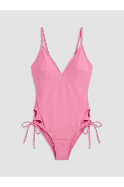 LC Waikiki Costum de baie de damă cu decupaje și detalii cu șnur