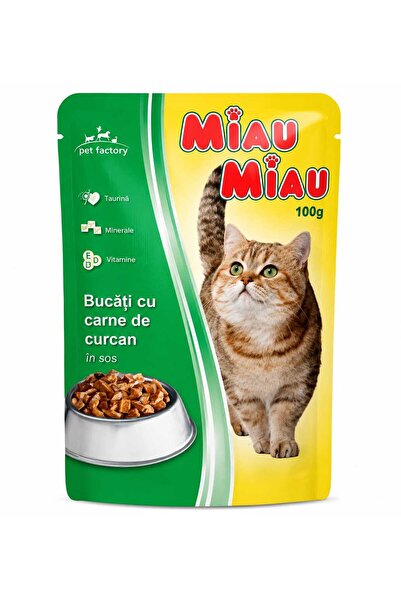 MIAU MIAU 🐱 Adult cu Carne de Curcan în Sos 24x100g