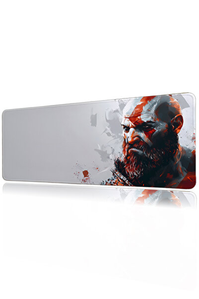 Halura لوحة ماوس للألعاب مطبوعة رقميًا بنمط God Of War مقاس 40x90 مع قاعدة مض...