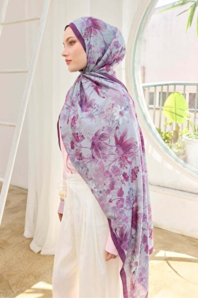 Silk Home Urban Hours Botanical Purple Mayda Shawl