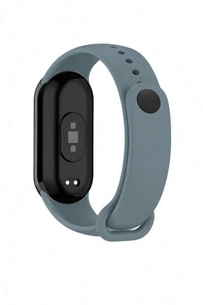 Dexmon Xiaomi Mi Band 8 Mi Band 9 Mi Band 10 Uyumlu Silikon Kordon Kayış Metal Pimli