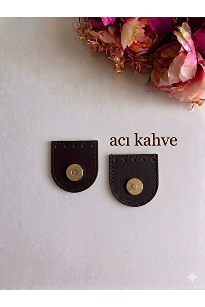 zg hobi aksesuar Oval Sew-On Magnet Made of Faux Leather for Knitted Bags