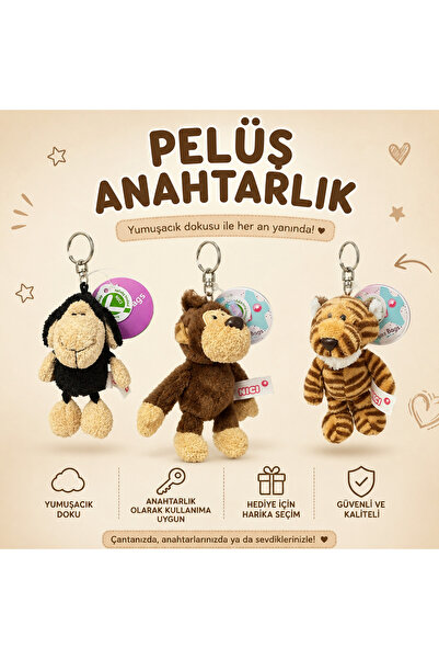 NİCİ Peluş anahtarlık figürlü çanta süsü