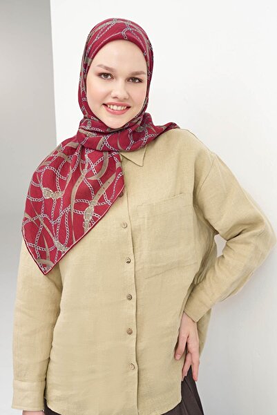 Silk Home حزام وشاح مونار باللون الأحمر الداكن 90x90