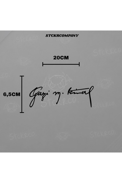 STCKRCO Gazi Mustafa Kemal Atatürk Imza Araba Sticker Motor Laptop Bilgisayar...