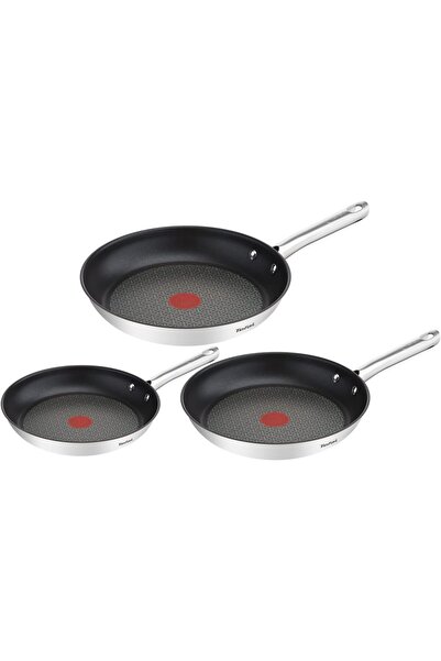 T-fal مجموعة مقالي تيفال دويتو A704S3، 3 قطع (20، 24، 28 سم) بطلاء غير لاصق و...