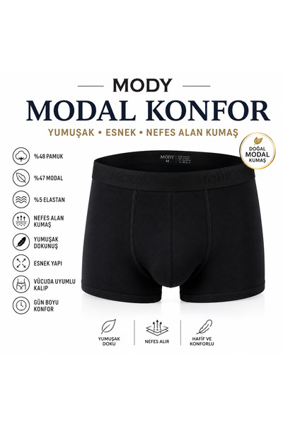 MODY Premium Men's Modal Boxer Breathable Fabric, Soft Texture, Flexible & Co...