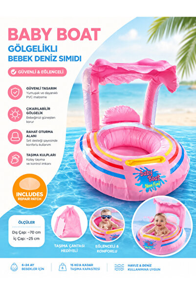 Miro Toys عوامة أطفال على شكل حلقة بحرية مع مظلة، عوامة أطفال على شكل حلقة بح...