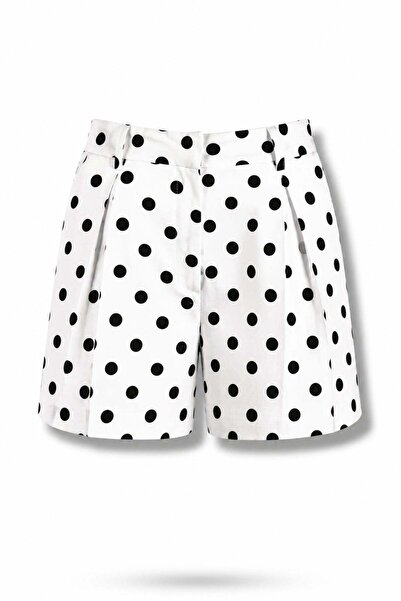 5in1Canpolat White Polka Dot Shorts 17684