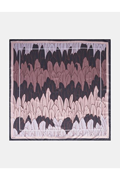 Kayra Leaf Pattern Scarf Black