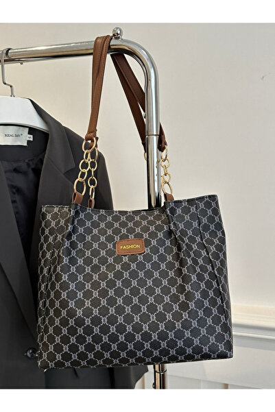 Take Two By Styli Black Patterned Shoulder Bag