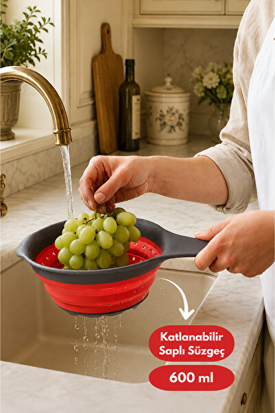 Mutfak Köşesi Collapsible Handle Strainer Accordion Design Vegetable and Frui...