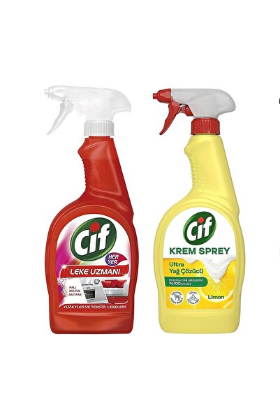 Cif Her Yer 750 ml Leke Çıkarıcı ve Krem Sprey Yağ Çözücü 750 ml 2 li Set